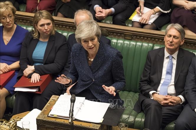 Thủ tướng Anh Theresa May phát biểu trong cuộc họp Hạ viện tại thủ đô London ngày 12/12/2018. Ảnh: AFP/TTXVN