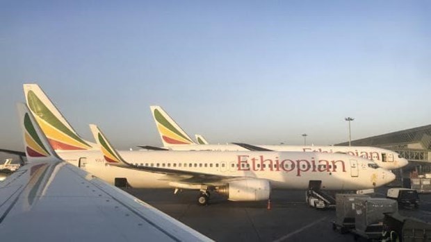 Một chiếc Boeing 737-800 của Ethiopian Airlines đỗ tại sân bay quốc tế Bole, Ethiopia. (Nguồn: AP)