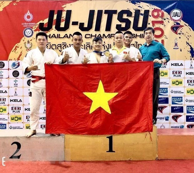 Đội tuyển Ju-jitsu Việt Nam tham gia giải. (Ảnh: Sơn Nam/TTXVN)