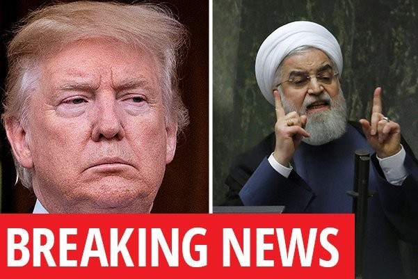 Tổng thống Mỹ Trump và Tổng thống Iran Rouhani.