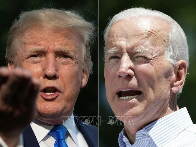 Tổng thống Mỹ Donald Trump (trái) và cựu Phó Tổng thống Mỹ Joe Biden (phải). Ảnh: AFP/TTXVN