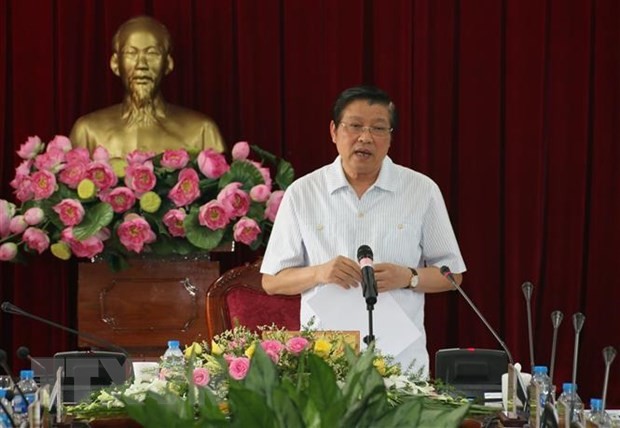 Trưởng Ban Nội chính Trung ương Phan Đình Trạc phát biểu tại buổi làm việc. (Ảnh: Sỹ Tuyên/TTXVN)