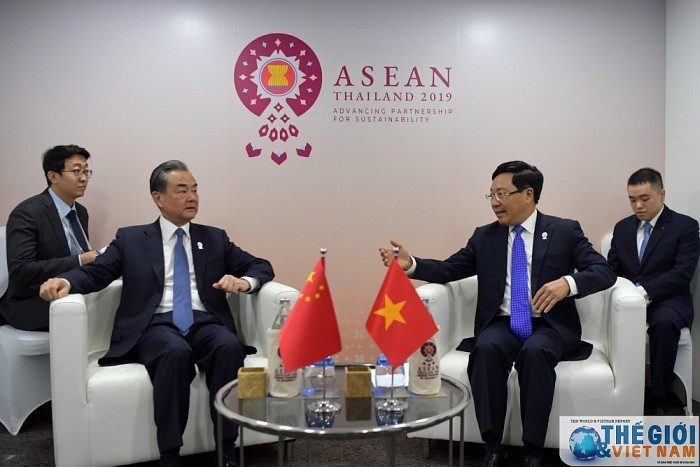 Phó Thủ tướng Phạm Bình Minh gặp Uỷ viên Quốc vụ, Bộ trưởng Ngoại giao Trung Quốc Vương Nghị.