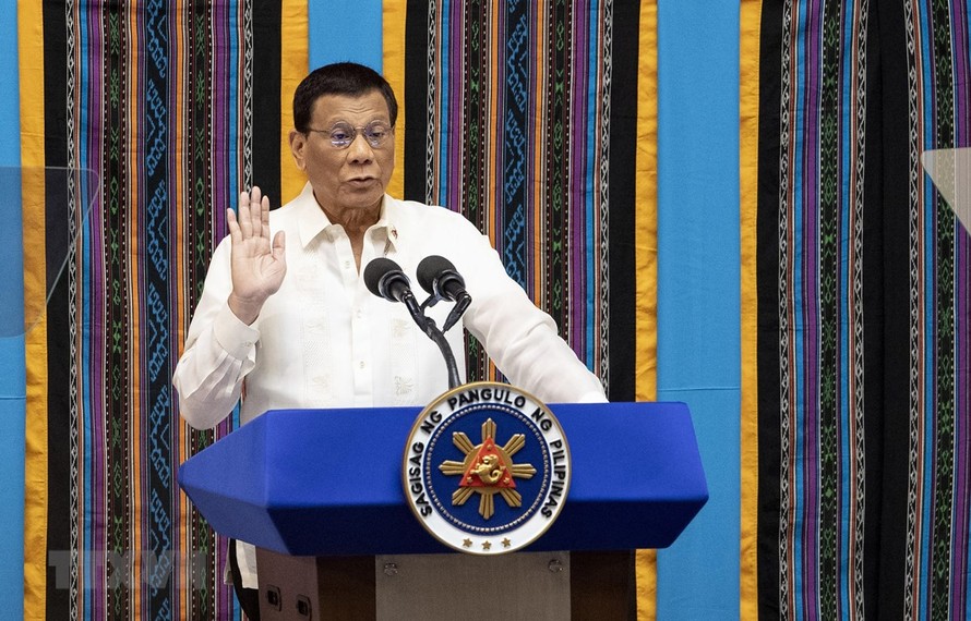 Tổng thống Philippines Rodrigo Duterte phát biểu trước Quốc hội tại thủ đô Manila ngày 22/7/2019. (Ảnh: AFP/TTXVN)
