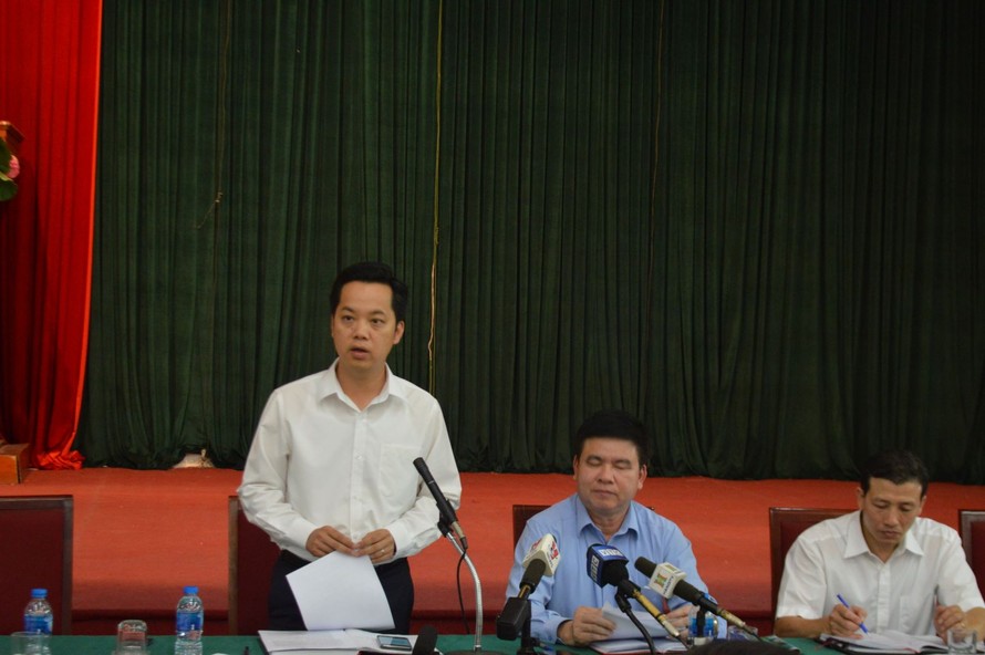 Ông Vũ Đăng Định, Chánh Văn phòng UBND, người phát ngôn UBND thành phố Hà Nội thông tin tại cuộc họp báo quý III.