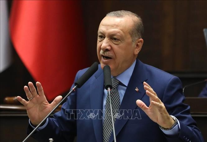 Tổng thống Thổ Nhĩ Kỳ Tayyip Erdogan phát biểu tại Ankara. Ảnh: AFP/TTXVN