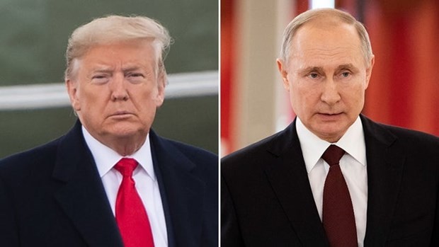 Tổng thống Mỹ Donald Trump (trái) và người đồng cấp Nga Vladimir Putin. (Nguồn: thehill.com)