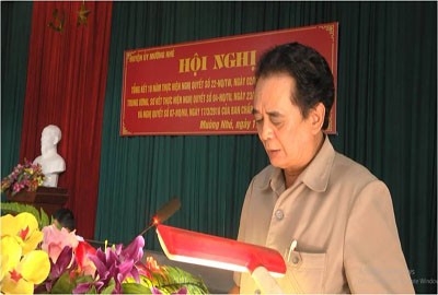 Đồng chí Nguyễn Quang Sáng, Tỉnh ủy viên, Bí thư Huyện ủy Mường Nhé.