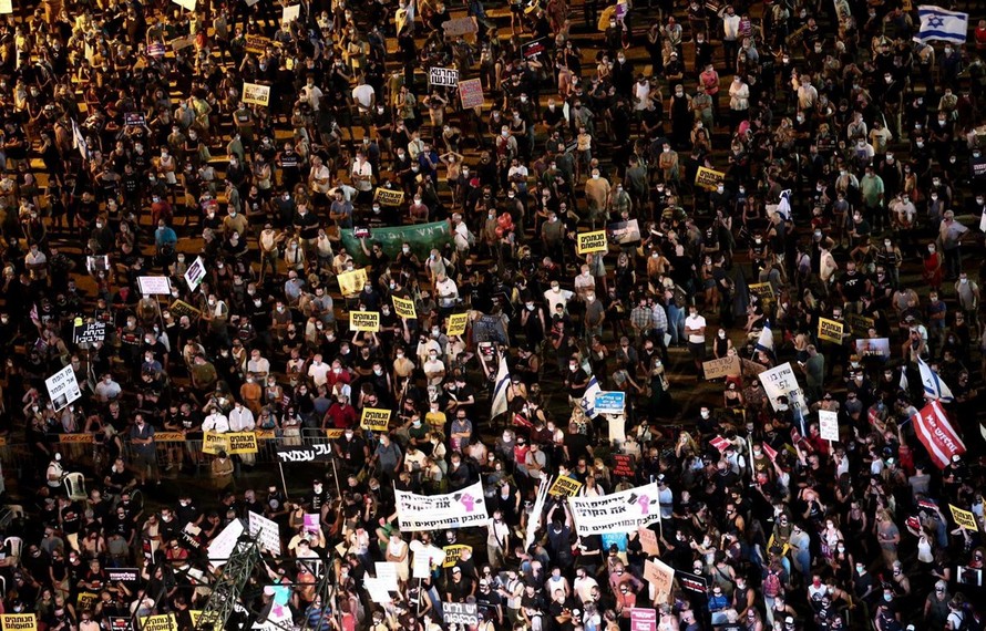 Hàng nghìn người đã tham gia biểu tình. (Nguồn: timesofisrael)