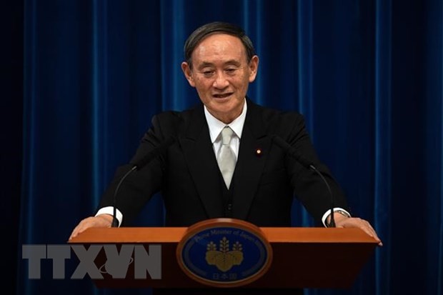 Tân Thủ tướng Nhật Bản Yoshihide Suga phát biểu tại cuộc họp báo ở Tokyo ngày 16/9/2020. (Nguồn: AFP/TTXVN)