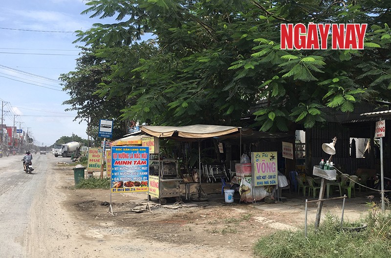 Hơn mười hộ dân tại khóm Tân Đông B, thị trấn Thanh Bình khiếu nại chính quyền địa phương không công bằng trong việc đền bù. Ảnh: Trần Anh Ngọc