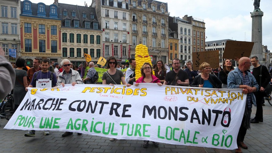 Hàng nghìn người dân đã tham gia cuộc tuần hành phản tập đoàn Mỹ Monsanto. Ảnh: lavdn.lavoixdunord.fr