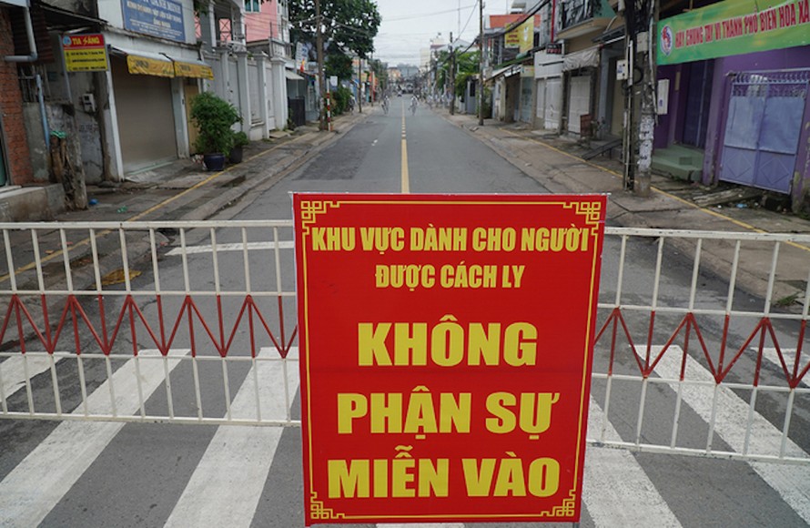 Đường Hồ Văn Đại (TP Biên Hòa, tỉnh Đồng Nai), bị cách ly từ 3/8 vì là nơi "bệnh nhân 595" sinh sống