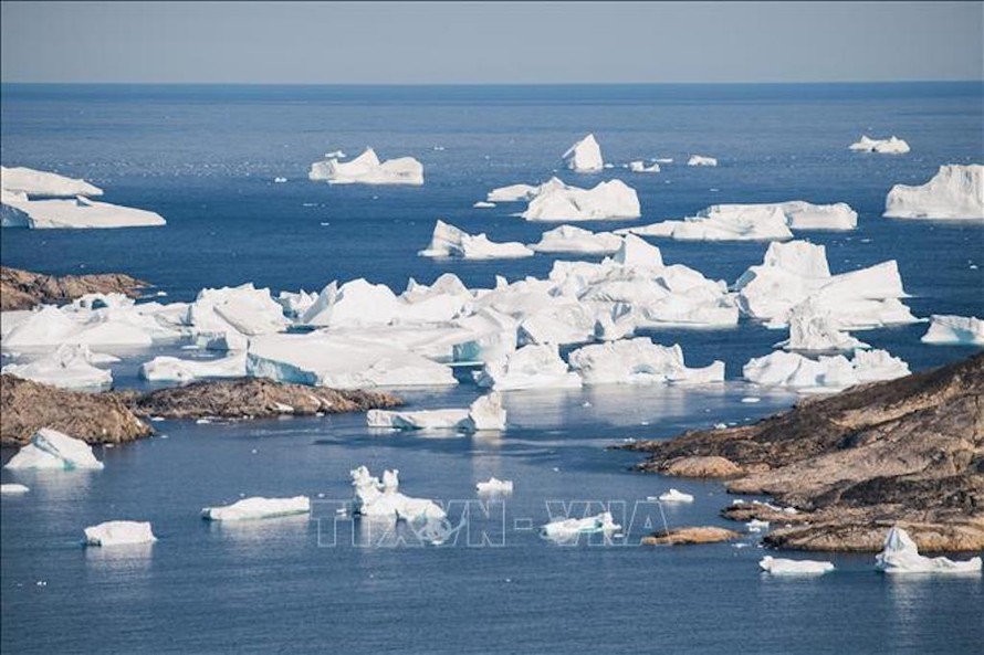 Băng trôi trên vùng biển phía đông Greenland, ngày 15/8/2019. Ảnh tư liệu: AFP/TTXVN