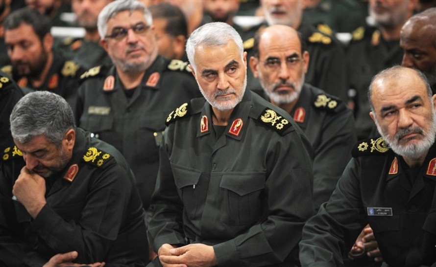 Tướng Qassem Soleimani (giữa) đã bị Mỹ không kích sát hại hồi tháng 1/2020.
