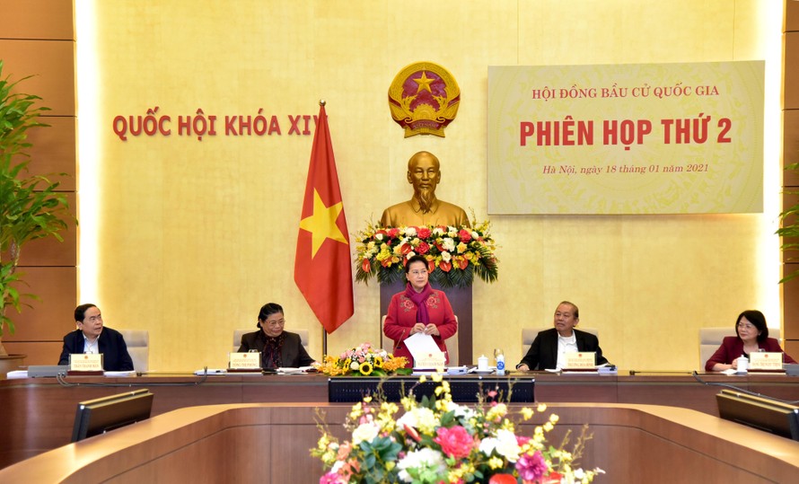 Chủ tịch Quốc hội, Chủ tịch Hội đồng Bầu cử quốc gia Nguyễn Thị Kim Ngân chủ trì phiên họp