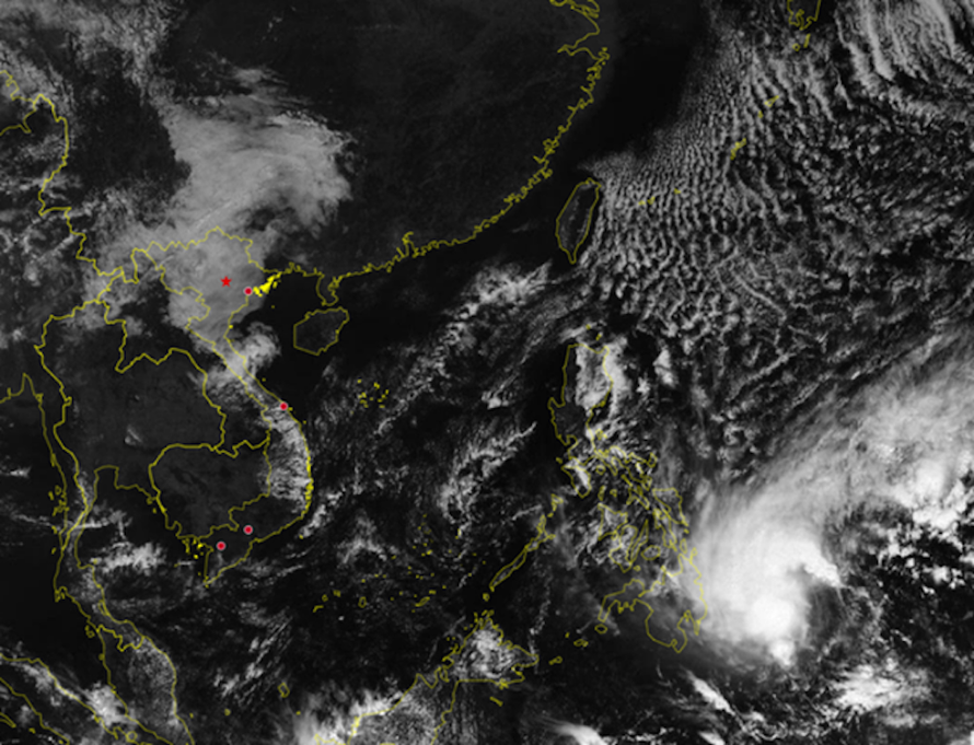 Dự báo khi đi vào Biển Đông, bão Dujuan ở khoảng cấp 7-8. Ảnh: KTTVQG