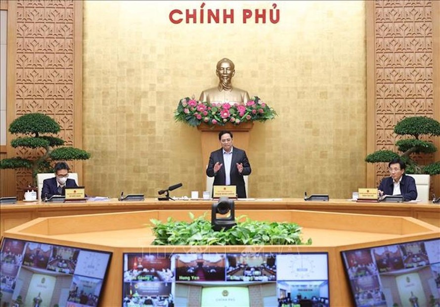 Thủ tướng Phạm Minh Chính kết luận cuộc họp trực tuyến với 63 tỉnh, thành phố để bàn các nhiệm vụ, giải pháp phòng, chống dịch hiệu quả, tiếp tục phục hồi, phát triển kinh tế - xã hội. 