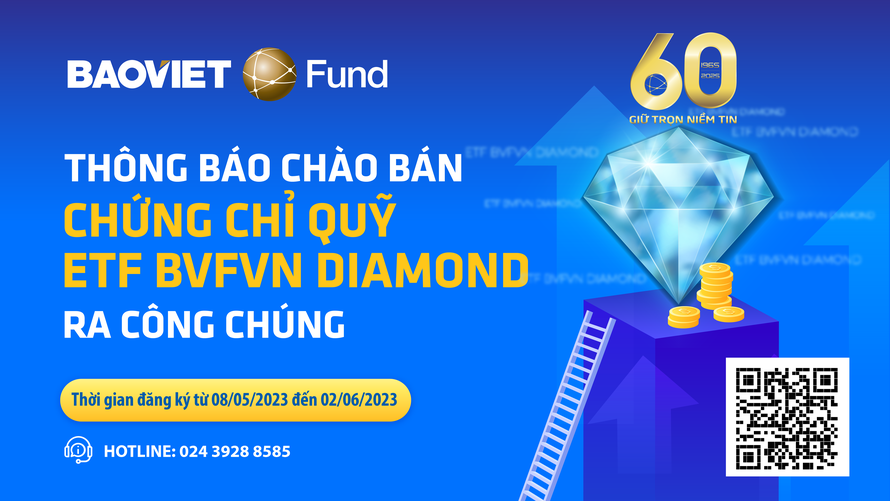 Baoviet Fund thông báo chào bán chứng chỉ quỹ ETF BVF VNDIAMOND ra công chúng