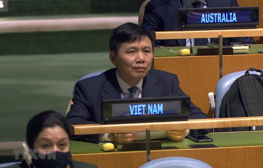 Đại sứ Đặng Đình Quý, Trưởng phái đoàn đại diện thường trực Việt Nam tại Liên hợp quốc. (Ảnh: Hữu Thanh/TTXVN).