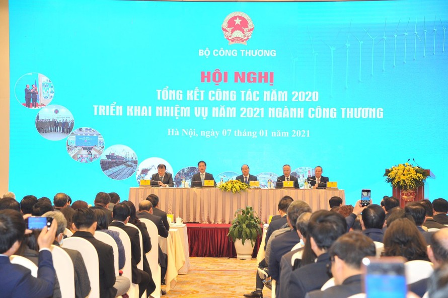 Sáng 7/1, tại Hà Nội, Bộ Công Thương tổ chức Hội nghị tổng kết công tác năm 2020 và triển khai nhiệm vụ năm 2021 của ngành Công Thương. Ảnh: Cấn Dũng.