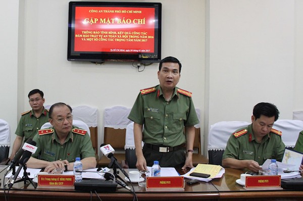 Đại tá Nguyễn Sỹ Quang, Trưởng phòng tham mưu kiêm phát ngôn của Công an TP.HCM. Ảnh: Công an TP.HCM. 