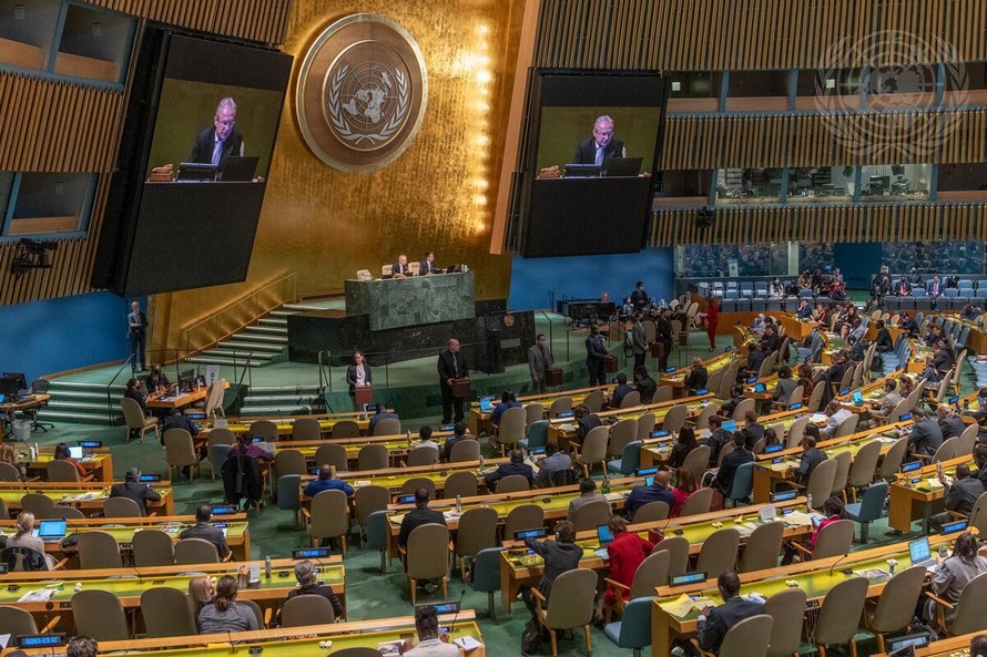 Một phiên họp của Đại Hội đồng Liên hợp quốc ở New York, Mỹ. 