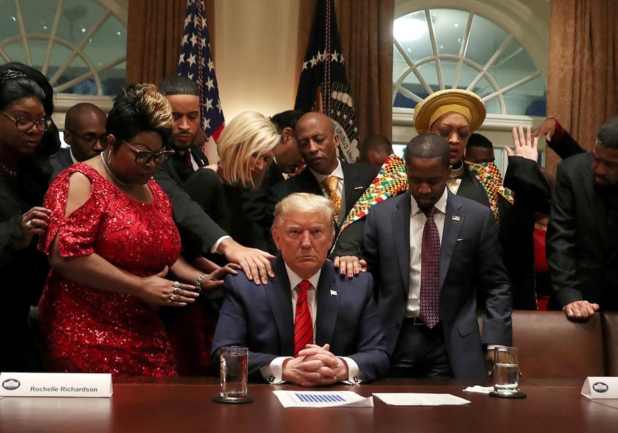 Những người ủng hộ Tổng thống Donald Trump trong chuyến thăm Nhà Trắng vào Tháng Lịch sử người Mỹ gốc Phi (1/2/2020 - 1/3/2020) (Ảnh: New York Times)