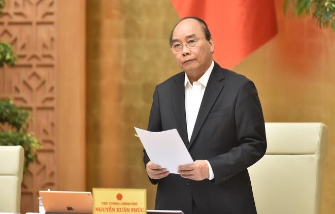 Thủ tướng Nguyễn Xuân Phúc phát biểu tại phiên họp Chính phủ thường kỳ sáng nay (2/12). (Ảnh: VGP/Quang Hiếu)