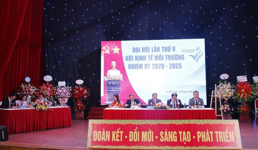 Quang cảnh Đại hội lần thứ V TW Hội Kinh tế Môi trường Việt Nam nhiệm kỳ 2020-2025. (Ảnh: Kinh tế Môi trường) 