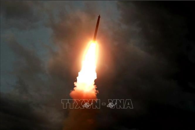 Một vụ thử tên lửa đạn đạo tại địa điểm bí mật ở Triều Tiên ngày 31/7/2019. Ảnh tư liệu: AFP/TTXVN