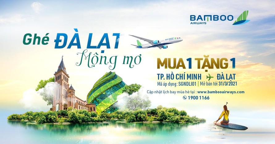 Bamboo Airways tung loạt ưu đãi “kép” cho khách bay thẳng TP HCM – Đà Lạt