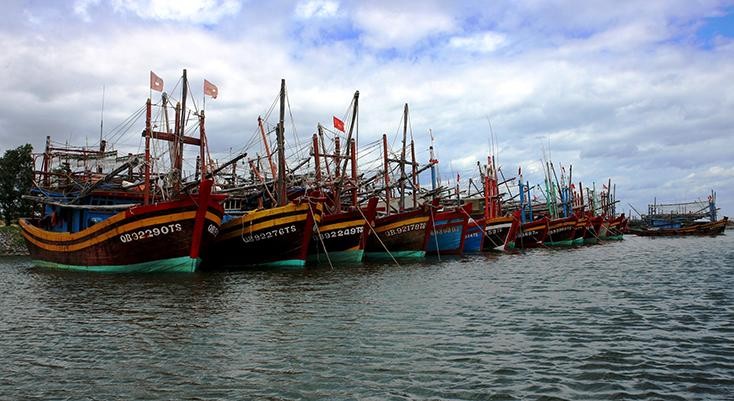 Đội tàu đánh bắt xa bờ của ngư dân tỉnh Quảng Bình. (Ảnh: Báo Quảng Bình)