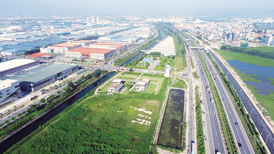 Các khu công nghiệp của tỉnh Bắc Giang nằm trên đường cao tốc Hà Nội - Bắc Giang. (Ảnh: Báo Bắc Giang)
