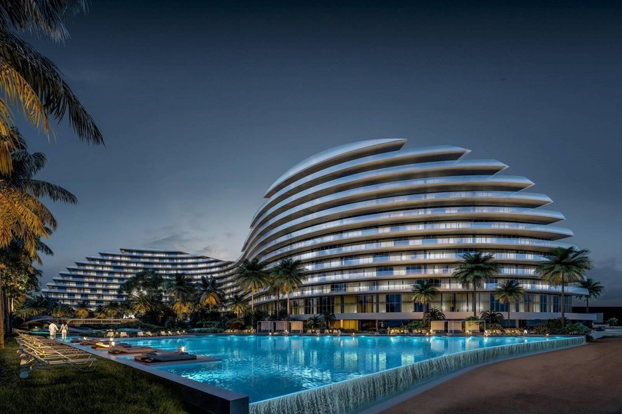 Kiến trúc khách sạn mô phỏng hình cánh sóng.