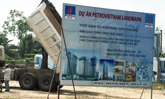 Tòa án Nhân dân TP HCM vừa ban hành Quyết định mở thủ tục phá sản đối với Công ty PVCLand, chủ đầu tư dự án PetroVietnam Landmark. Ảnh: Vũ Lê