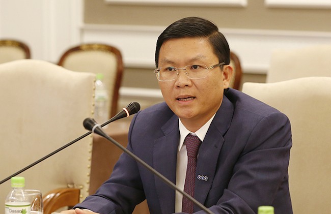 Ông Lê Thành Vinh, Tổng giám đốc Tập đoàn FLC, phát biểu tại hội nghị Hospitality Indochina 2017
