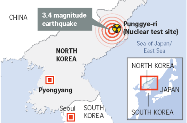 Vị trí trận động đất 3,4 độhôm 23/9. Đồ hoạ: StraitsTimes