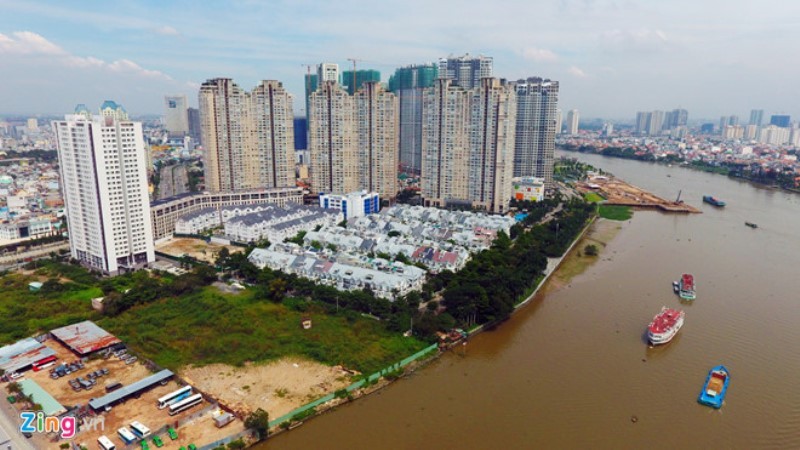 Bờ sông Sài Gòn đang có giá đất cao hơn mức TP ban hành rất nhiều. Ảnh:Lê Quân