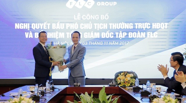 Tân Tổng giám đốc Trần Quang Huy và ông Trịnh Văn Quyết, Chủ tịch HĐQT Tập đoàn FLC. 