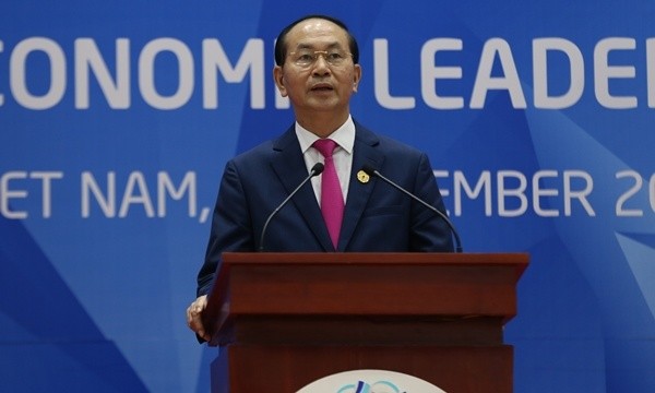 Chủ tịch nước Trần Đại Quang phát biểu. Ảnh: Quỳnh Trần.