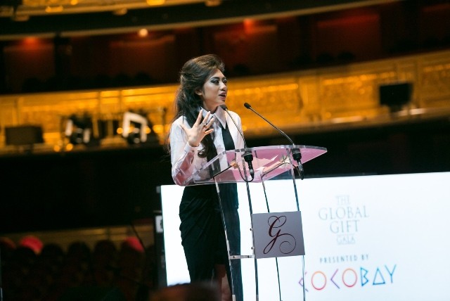 Bà Coco Trần - Chủ tịch sáng lập quỹ Coco Heart, Phó Chủ tịch Tập đoàn Empire, phát biểu tại sự kiện The Global Gift Gala lần thứ 25