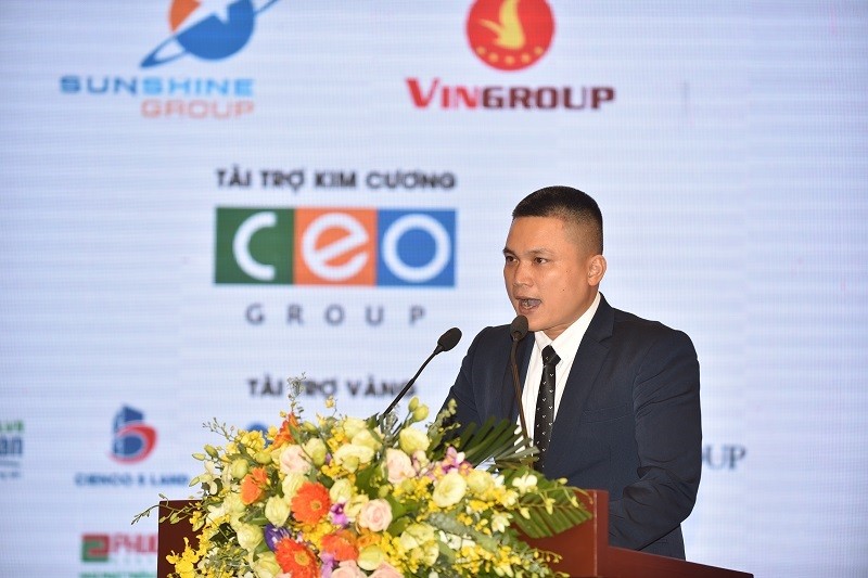 Ông Lê Nhỏ, đại diện Tập đoàn Sunshine Group phát biểu tại Hội nghị Bất động sản Quốc tế 2018 