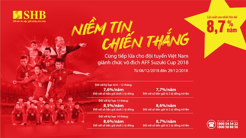 SHB tiếp lửa niềm tin cho đội tuyển Việt Nam tại AFF Cup