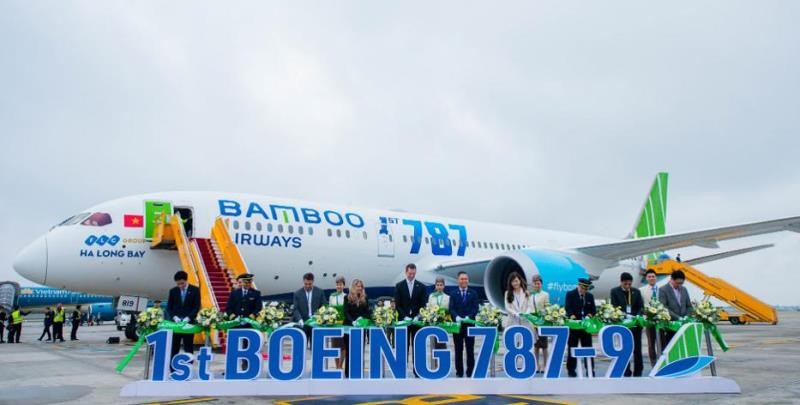 Máy bay Boeing 787-9 Dreamliner của Bamboo Airways.
