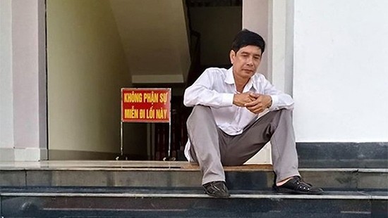 Ông Lương Hữu Phước tại TAND tỉnh Bình Phước. Ảnh: Luật sư Dương Vĩnh Tuyến