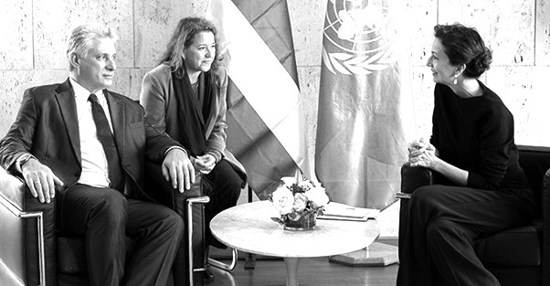 Bà Audrey Azoulay có cuộc gặp mặt với Chủ tịch Cuba, ông Miguel Díaz-Canel Bermúdez.
