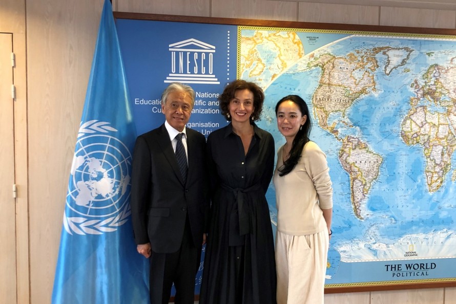 Buổi gặp gỡ giữa Tổng Giám đốc UNESCO và 2 đối tác Nhật Bản.