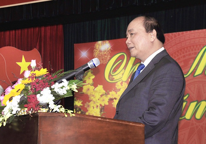 Thủ tướng Nguyễn Xuân Phúc phát biểu tại cuộc gặp mặt. Ảnh: VGP/Hồng Hạnh