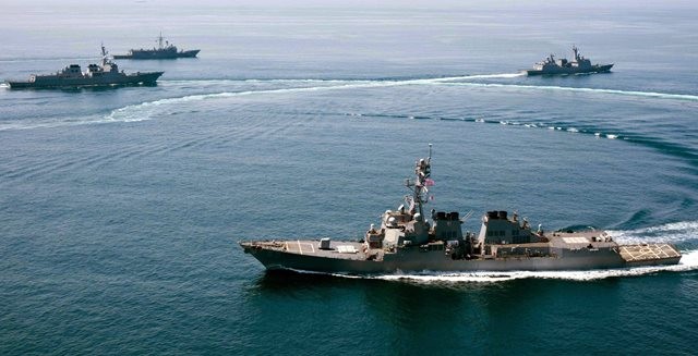 USS Lassen - tàu khu trục thuộc Hạm đội 7 của Mỹ thường xuyên đi tuần trên Biển Đông. Ảnh: SCMP